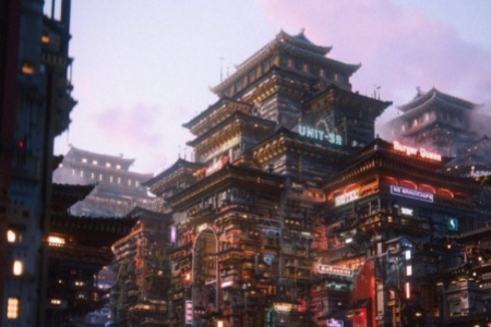 《我的世界》建筑大佬分享自制神作：中式赛博超惊艳!